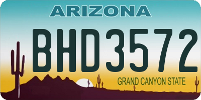 AZ license plate BHD3572