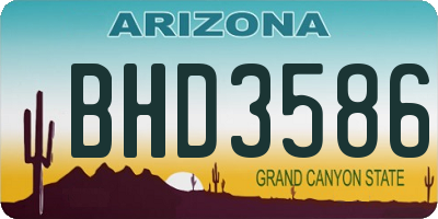 AZ license plate BHD3586