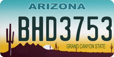 AZ license plate BHD3753