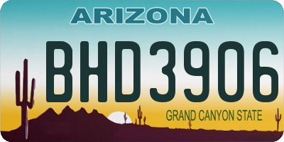 AZ license plate BHD3906