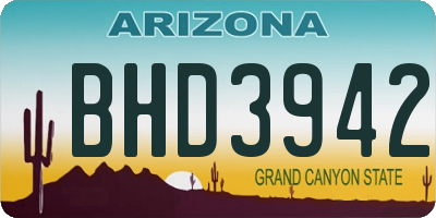 AZ license plate BHD3942