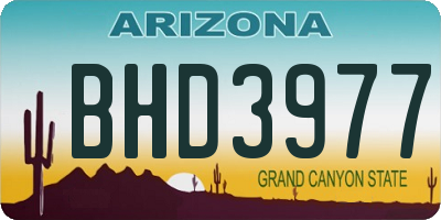AZ license plate BHD3977