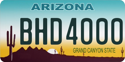 AZ license plate BHD4000