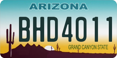 AZ license plate BHD4011