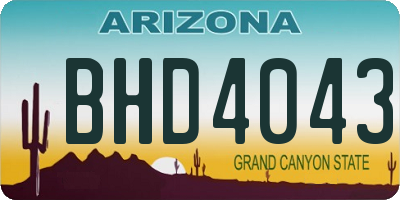 AZ license plate BHD4043