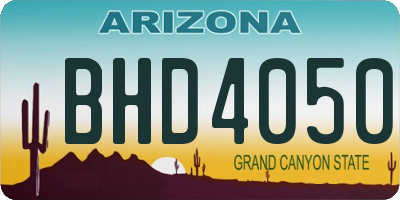 AZ license plate BHD4050