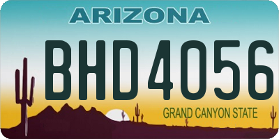 AZ license plate BHD4056