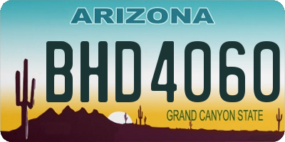 AZ license plate BHD4060
