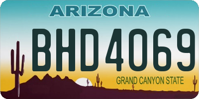 AZ license plate BHD4069