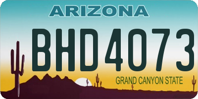 AZ license plate BHD4073