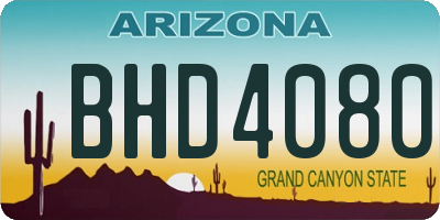 AZ license plate BHD4080