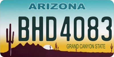 AZ license plate BHD4083