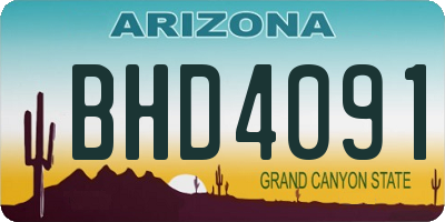 AZ license plate BHD4091