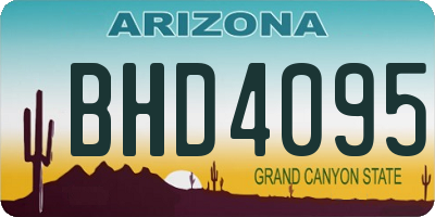 AZ license plate BHD4095