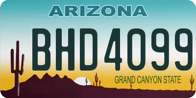 AZ license plate BHD4099