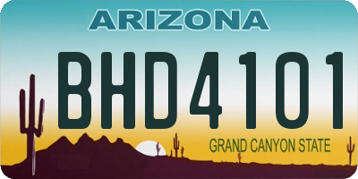 AZ license plate BHD4101