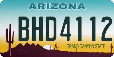 AZ license plate BHD4112