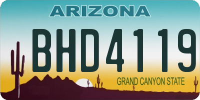 AZ license plate BHD4119
