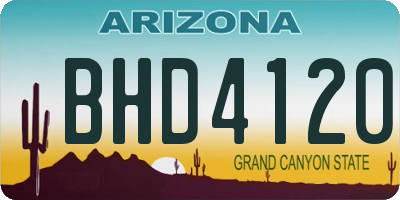 AZ license plate BHD4120
