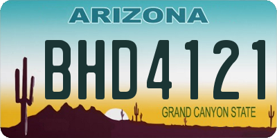 AZ license plate BHD4121