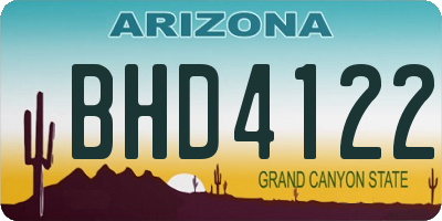 AZ license plate BHD4122