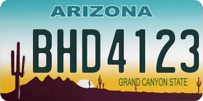AZ license plate BHD4123