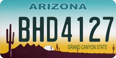 AZ license plate BHD4127