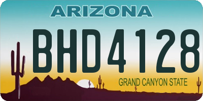 AZ license plate BHD4128