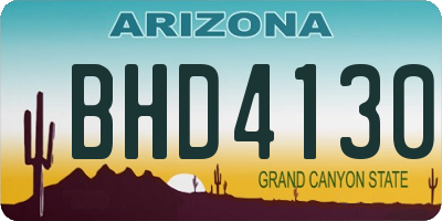 AZ license plate BHD4130