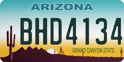 AZ license plate BHD4134