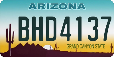 AZ license plate BHD4137