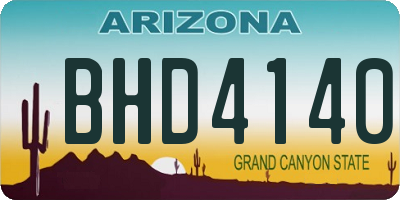 AZ license plate BHD4140