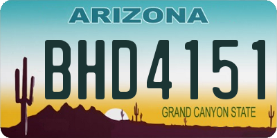 AZ license plate BHD4151