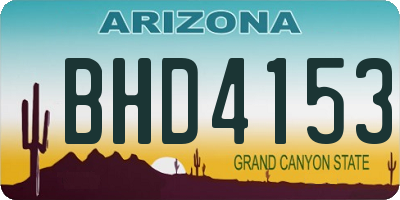 AZ license plate BHD4153