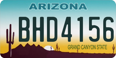 AZ license plate BHD4156