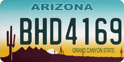 AZ license plate BHD4169