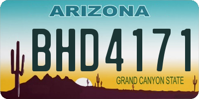 AZ license plate BHD4171