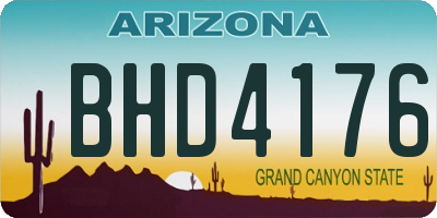 AZ license plate BHD4176
