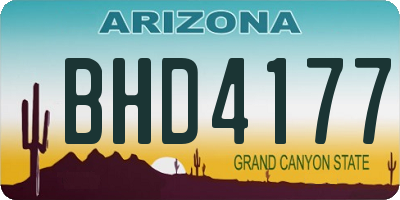 AZ license plate BHD4177