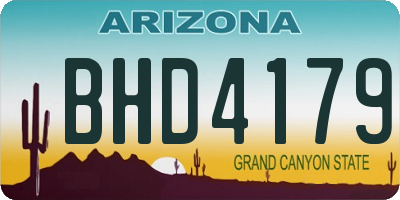 AZ license plate BHD4179