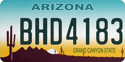 AZ license plate BHD4183