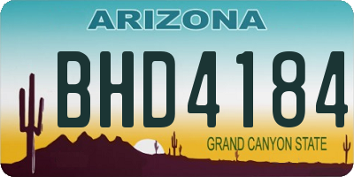 AZ license plate BHD4184