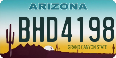 AZ license plate BHD4198