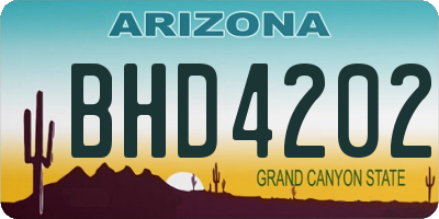 AZ license plate BHD4202