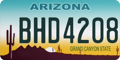 AZ license plate BHD4208
