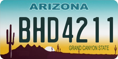 AZ license plate BHD4211