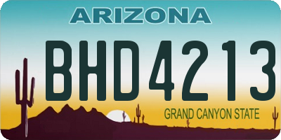 AZ license plate BHD4213