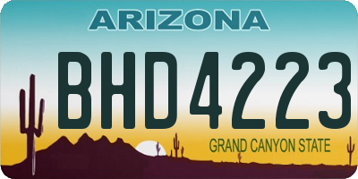 AZ license plate BHD4223