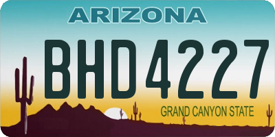 AZ license plate BHD4227