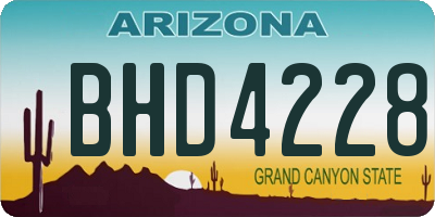 AZ license plate BHD4228